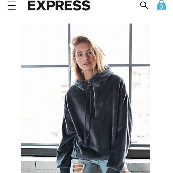express one eleven velour hoodie